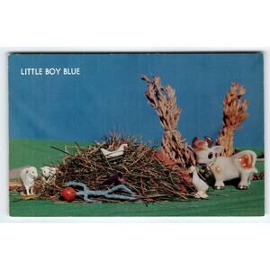 Little Boy Blue Comical Postcard Cow Sheep Animals Weird Nursery Willard Luce
